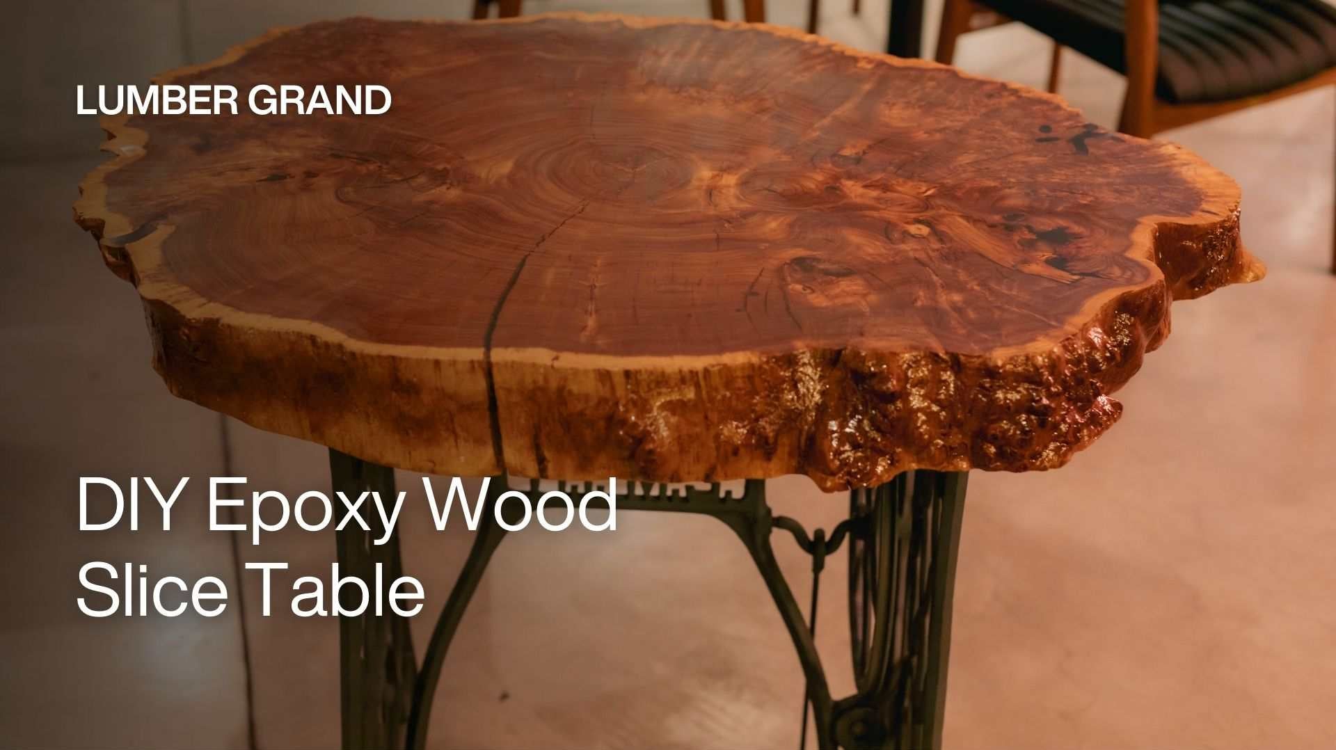 DIY epoxy wood slice table