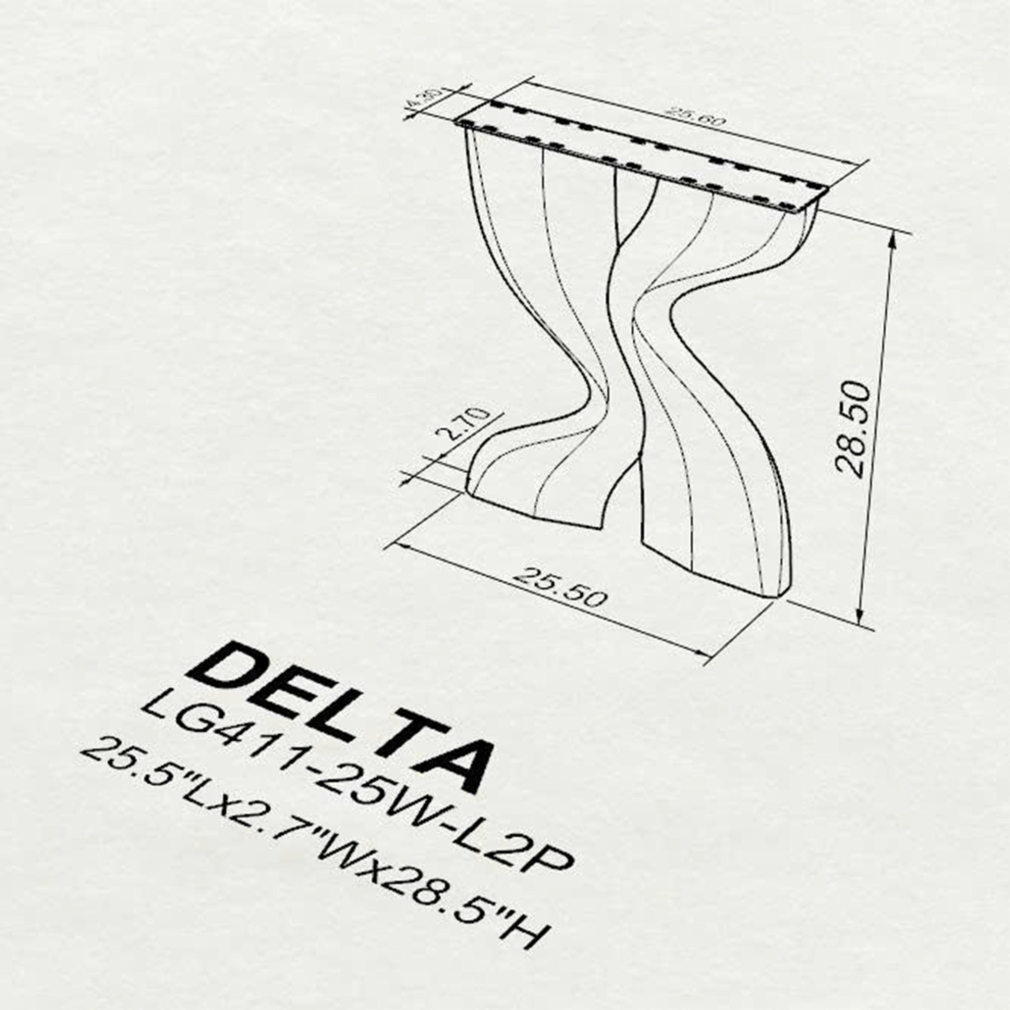Dining Table with Delta 28.5" H Modern Metal Table Legs - 3d drawings