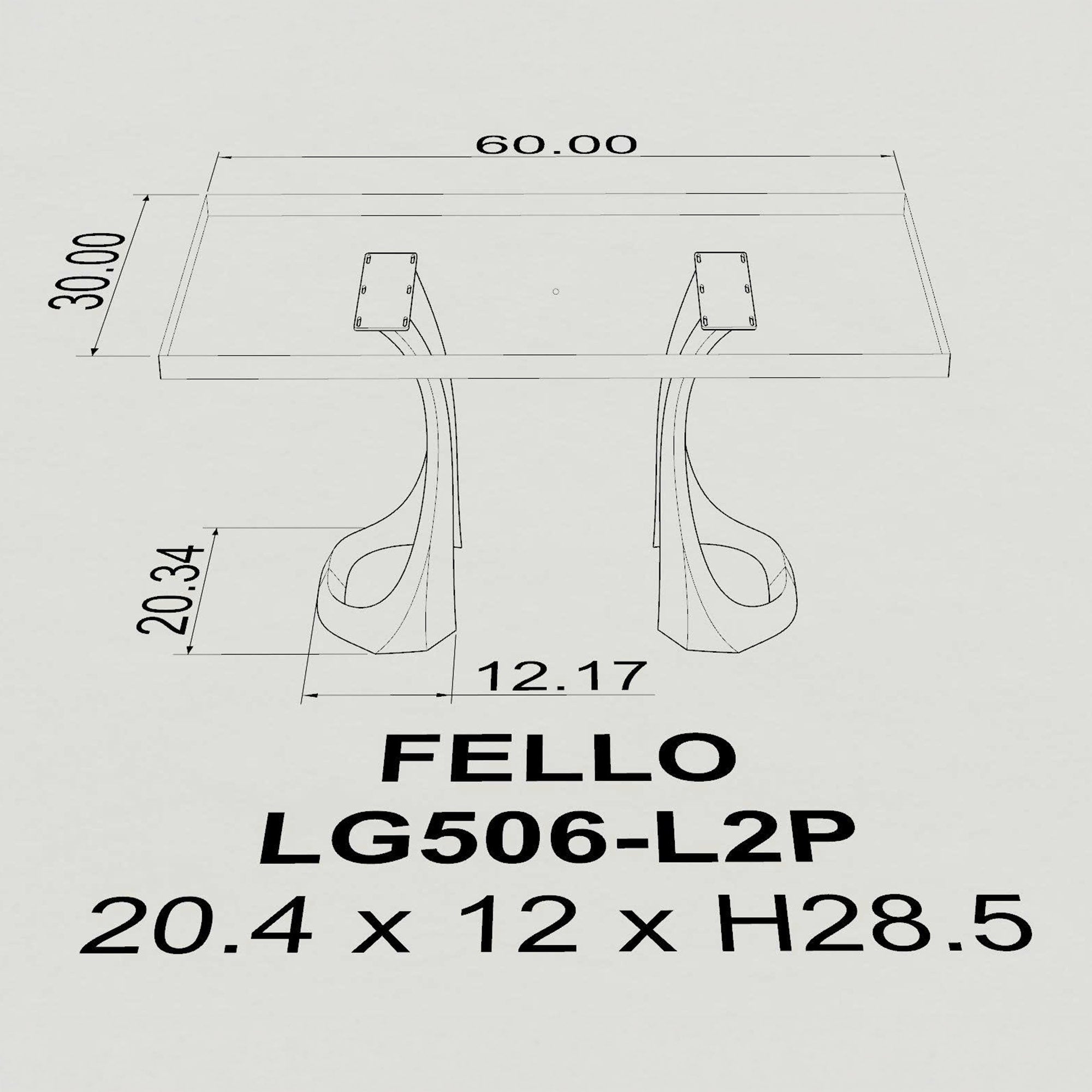 Dining Table with Fello 28.5" H Metal Table Legs - 3d drawings