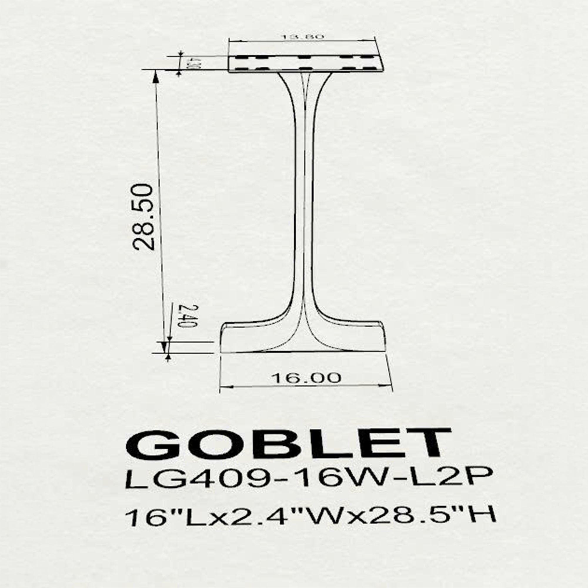 Dining Table with Goblet 28.5" H Metal Table Legs - 3d drawings