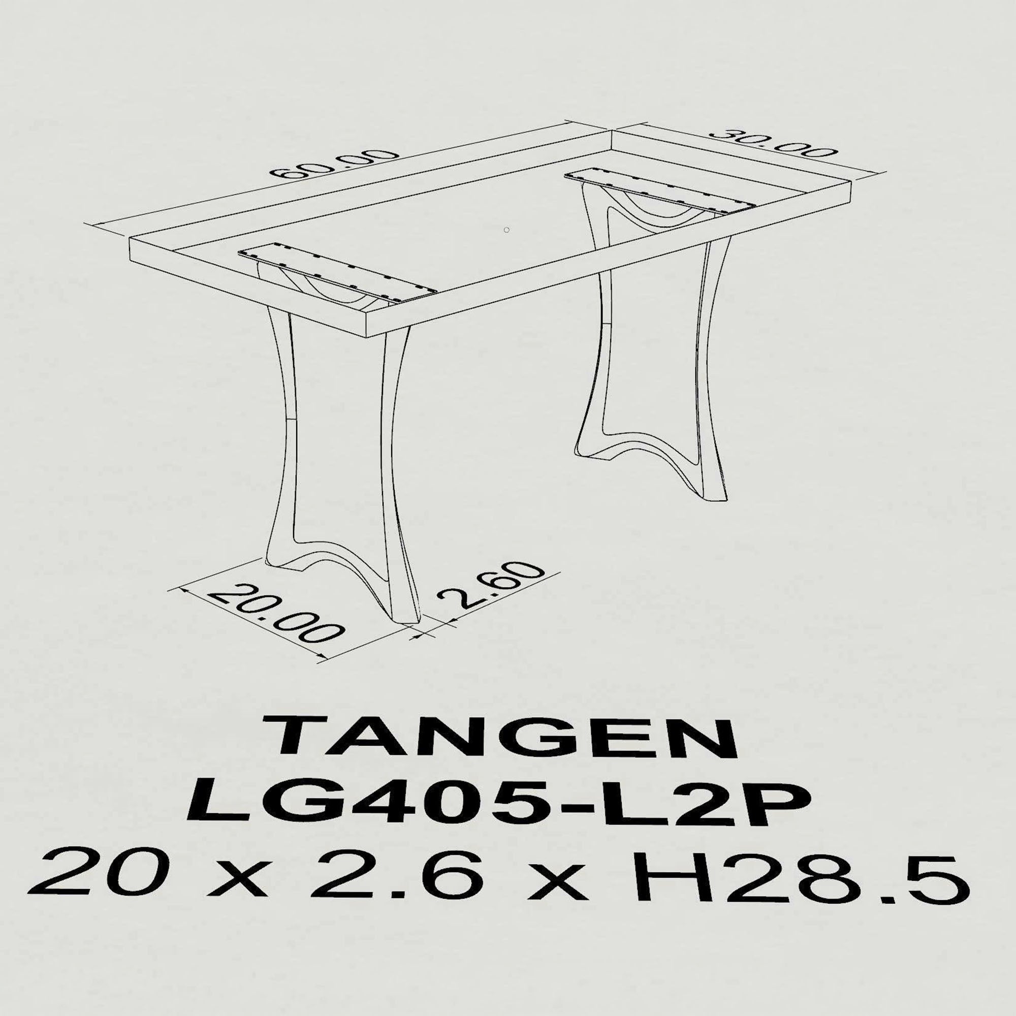 Dining Table with Tangen 28.5" H Metal Table Legs - 3d drawings