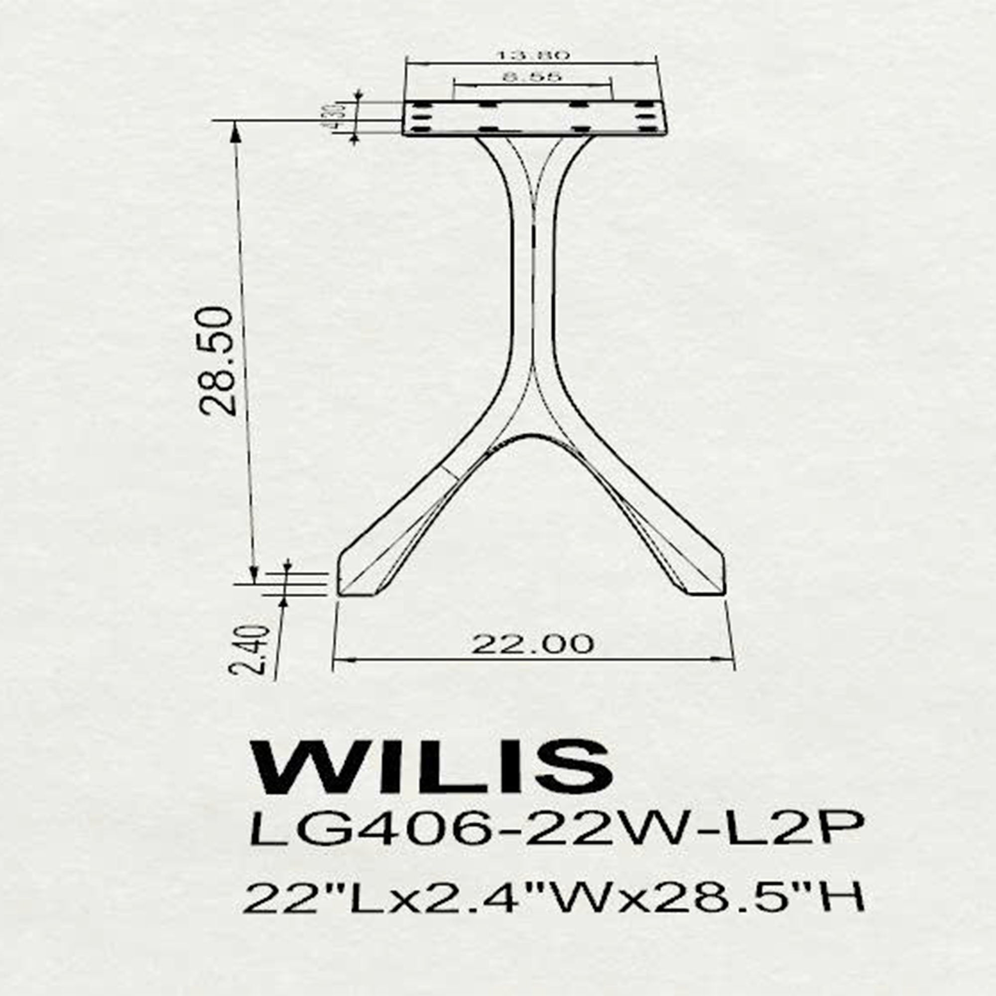 Industrial Dining Table with Wilis 28.5" H Table Legs - 3d drawings