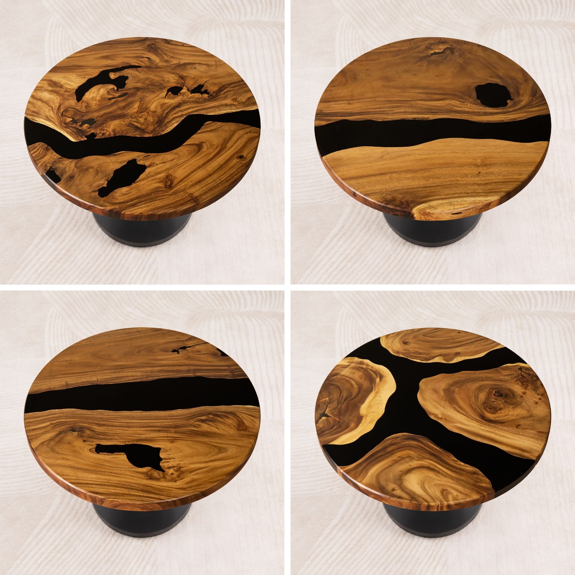 4 round black epoxy dining table top only 06