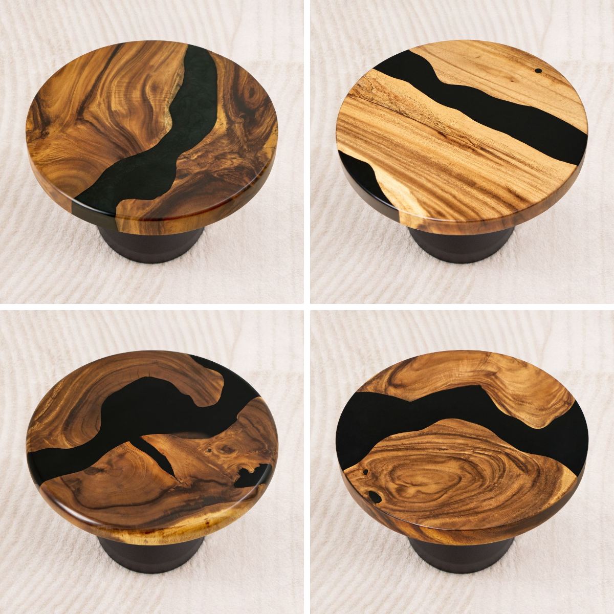 4 round epoxy table top 15 inches handcrafted 06