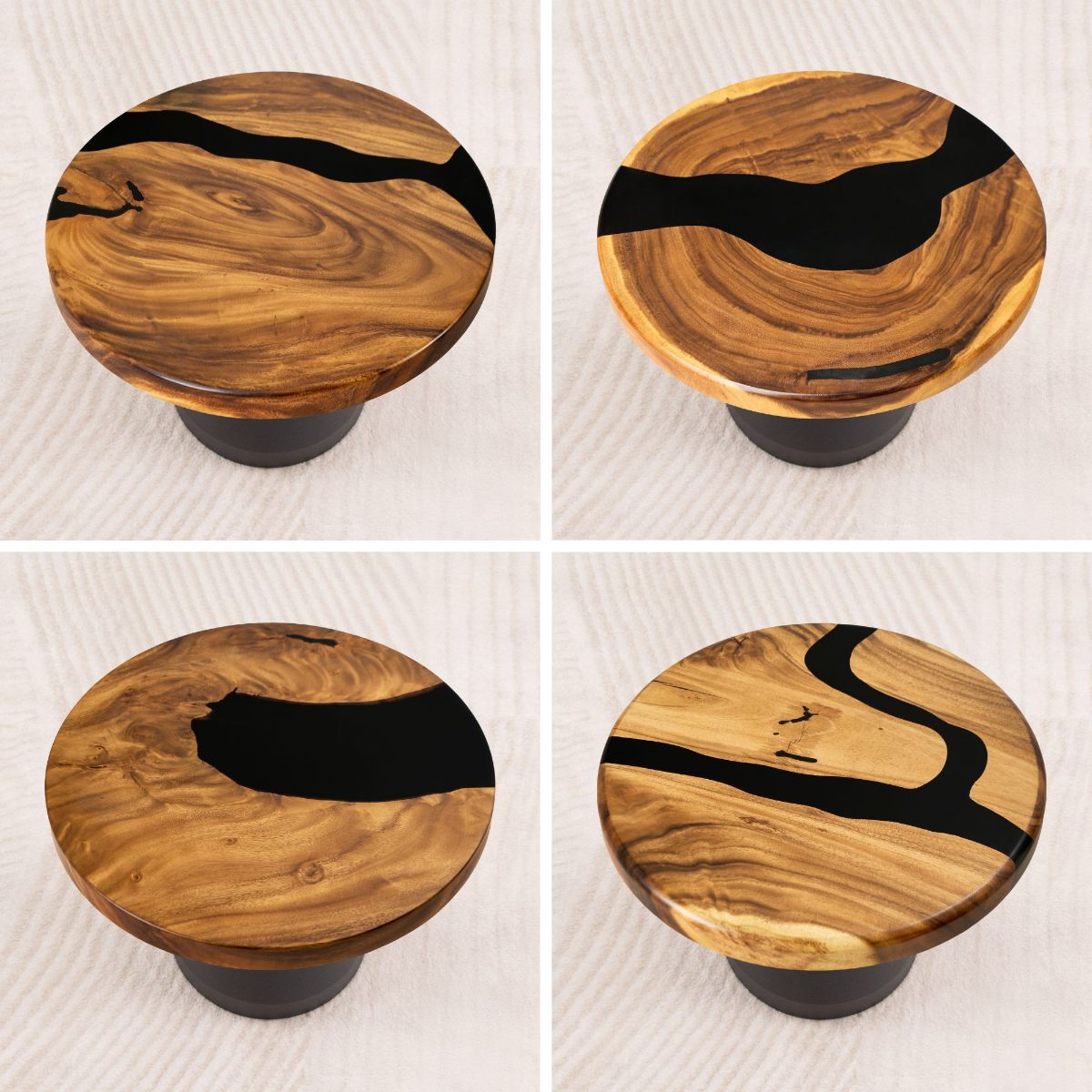 4 round epoxy river table top 19 inches