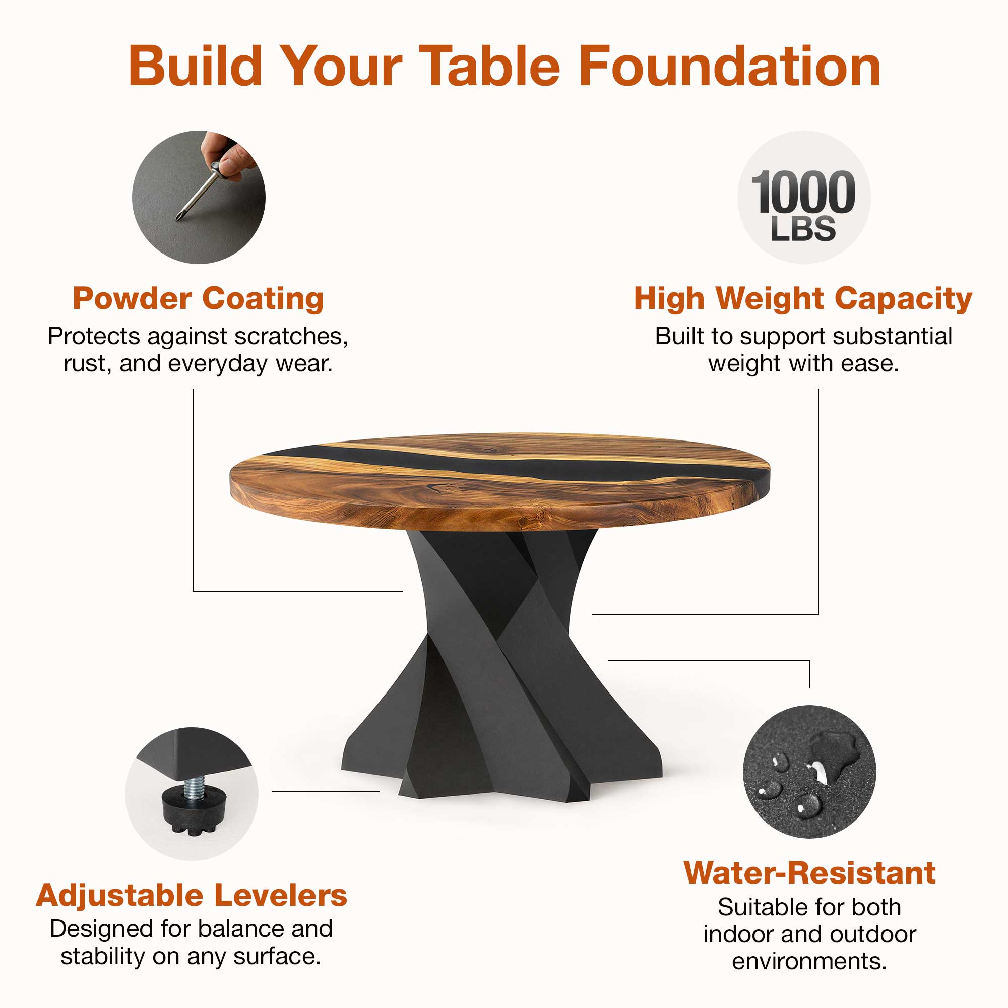 Dining Table with Nook 28.5" H x 16" L Table Base