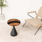 Round Black Epoxy End Table 15" Diameter