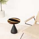 Round Black Epoxy Side Table 15" Diameter
