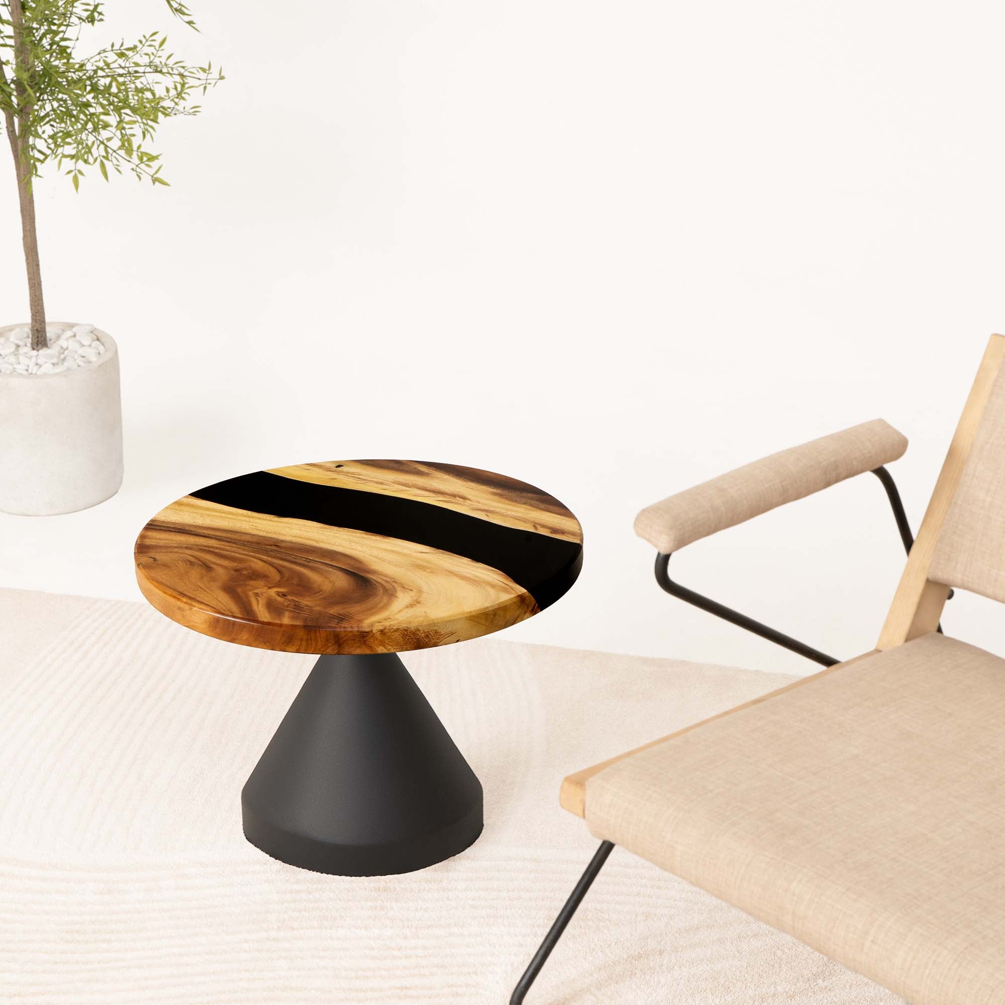 Round Epoxy Coffee Table 23" Diameter