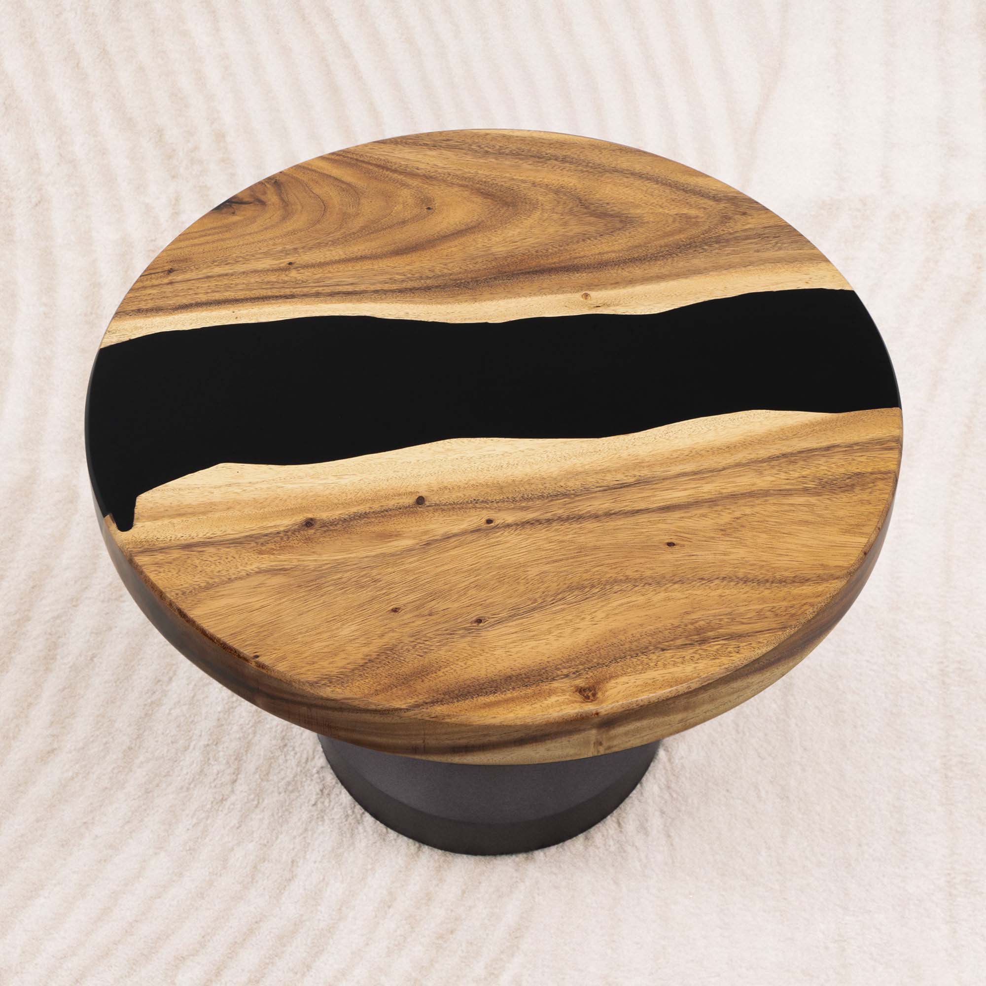 Round Wood Epoxy Dining Table Top 29 Inches