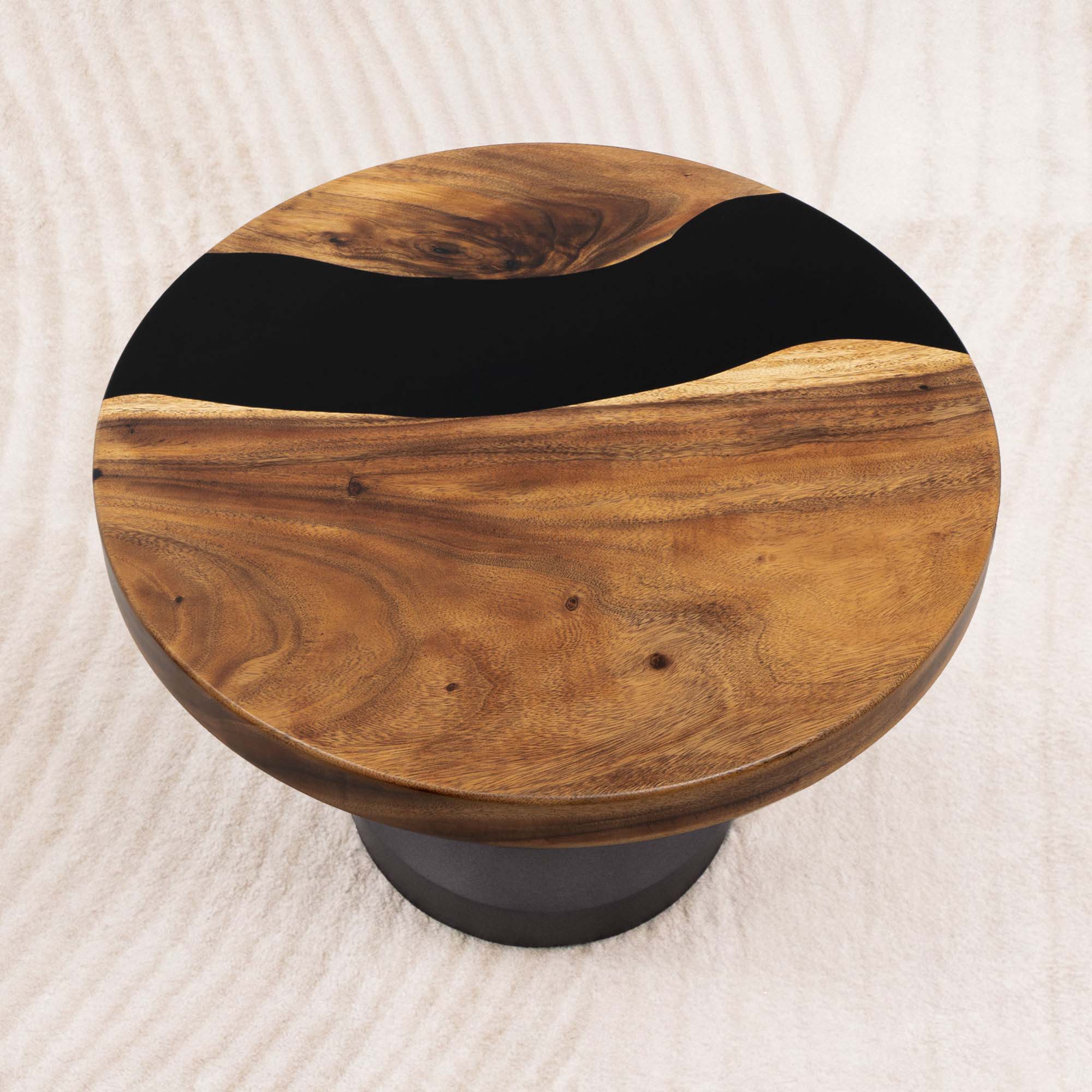Round Wood Epoxy Dining Table Top 29 Inches