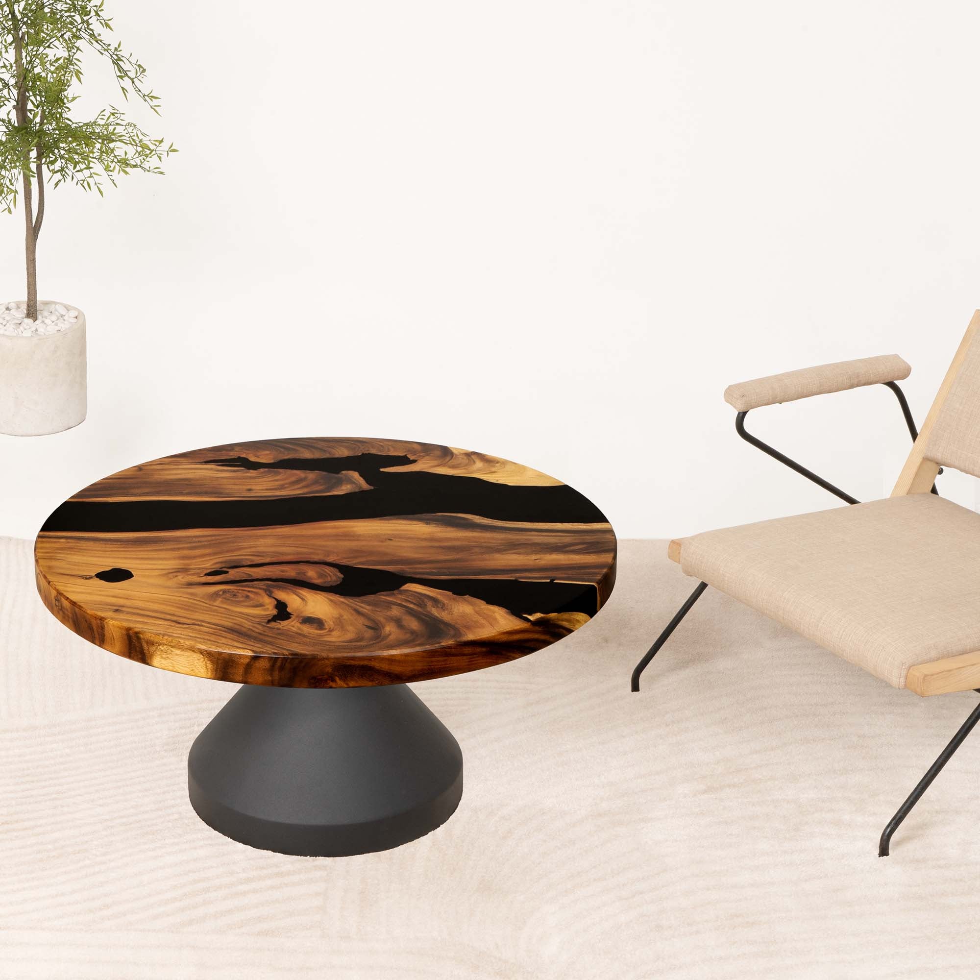 Round Epoxy Coffee Table 35" Diameter