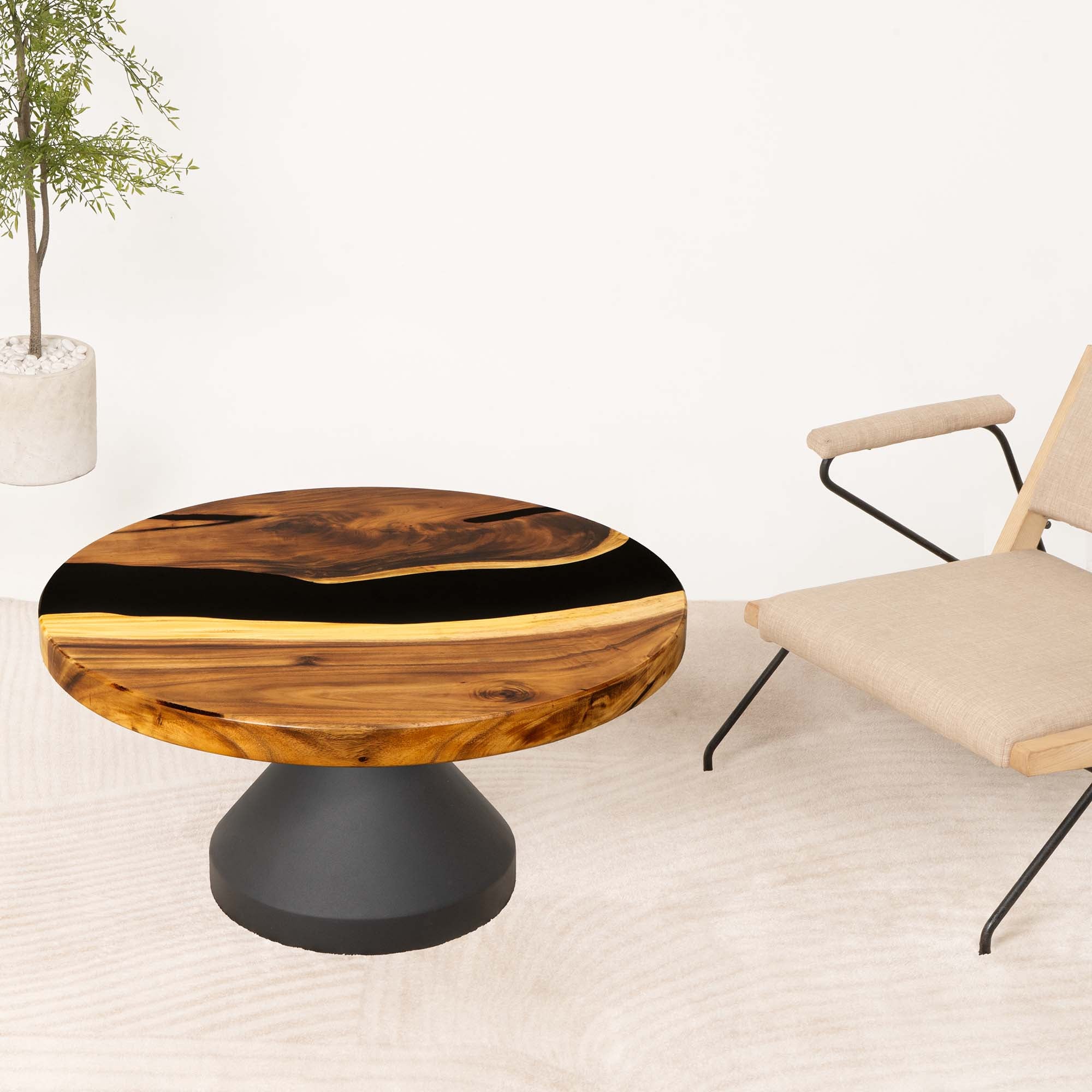 Round Epoxy Coffee Table 35" Diameter
