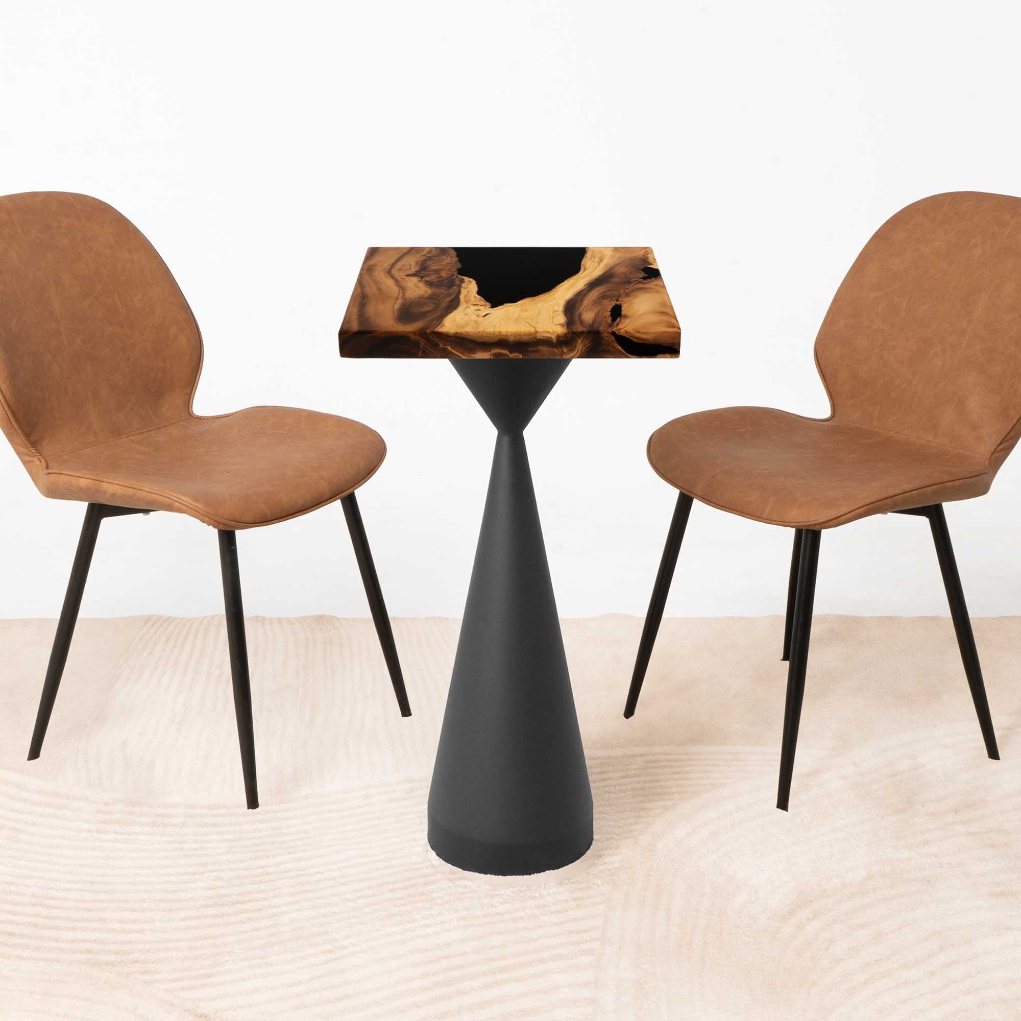 Square Wooden Epoxy Side Table 15" x 15"