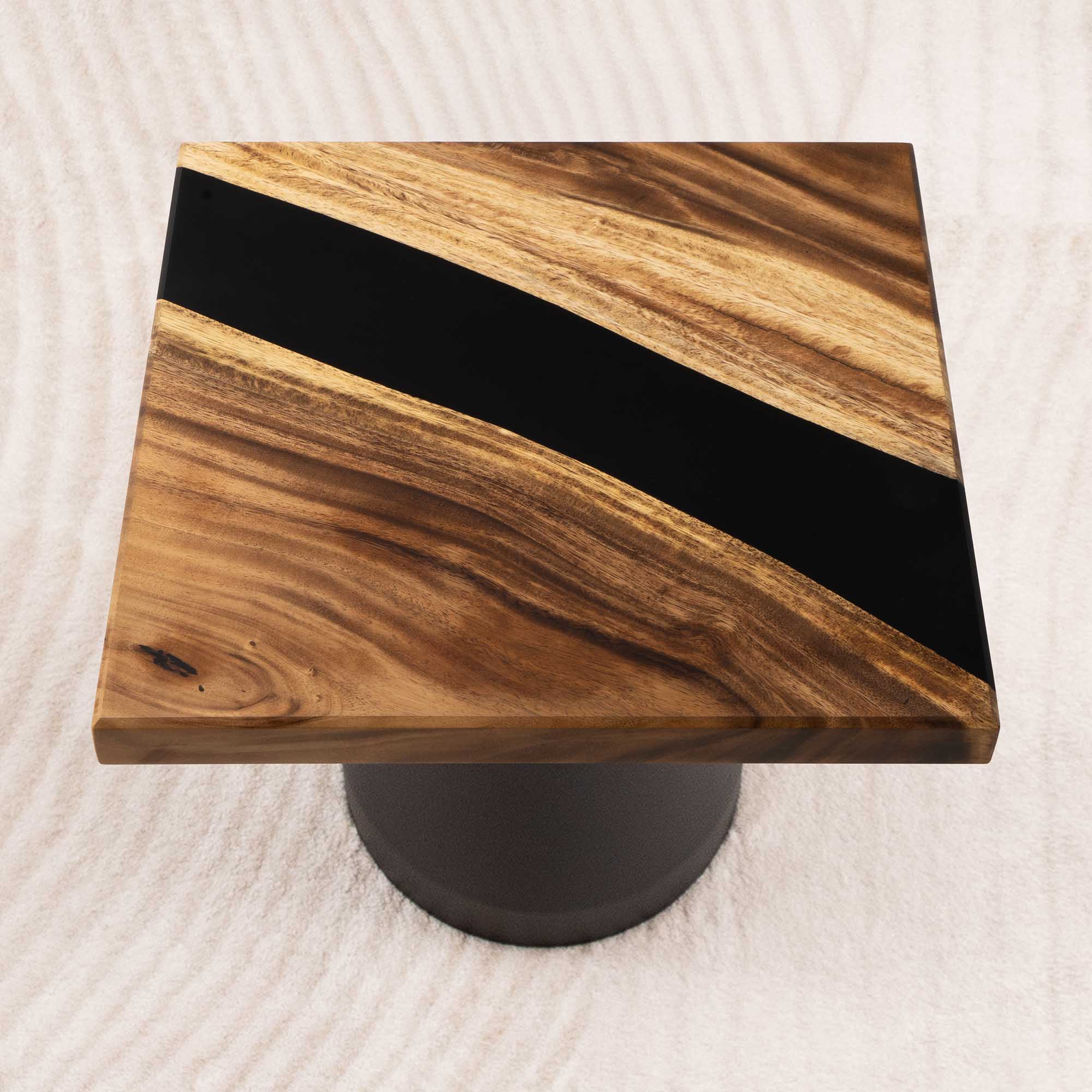 Square Handmade Epoxy Resin Side Table 15" x 15" - SSQ15x15-265