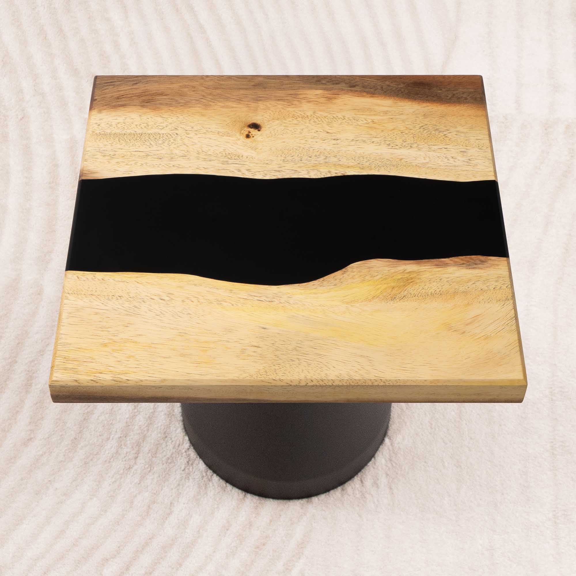 Square Handmade Epoxy Resin Side Table 15" x 15" - SSQ15x15-267