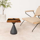 Square Black Epoxy River End Table 15" x 15"