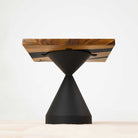 Square Side End Wood Tables 19" x 19" with Epoxy Resin - SSQ19x1.4-16-T4