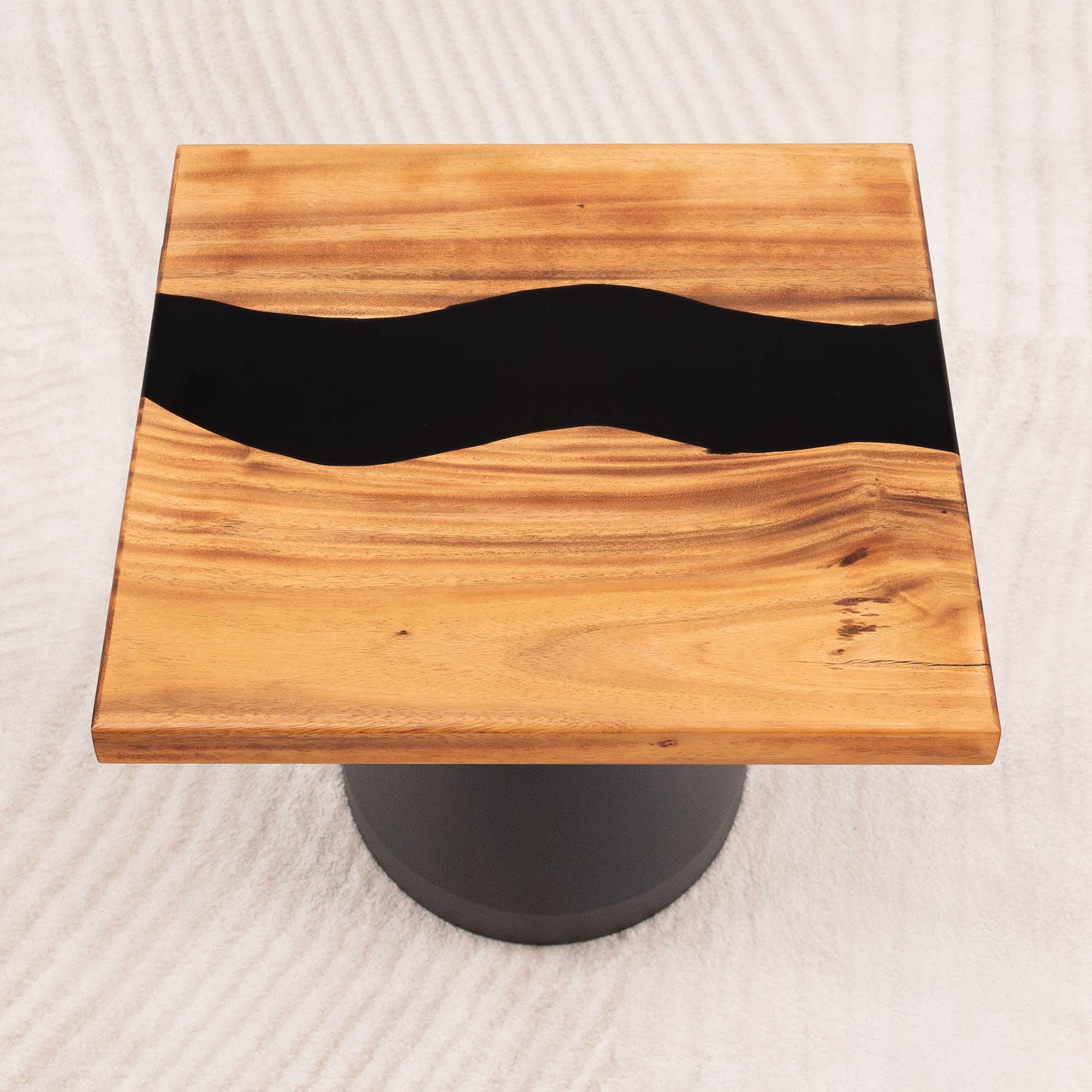 Square Handcrafted Epoxy End Table 19" x 19" - SSQ19x19-06