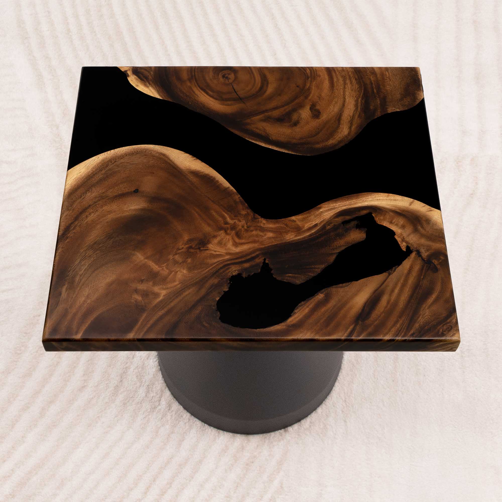 Square DIY Epoxy River End Table 19" x 19" - SSQ19x19-106