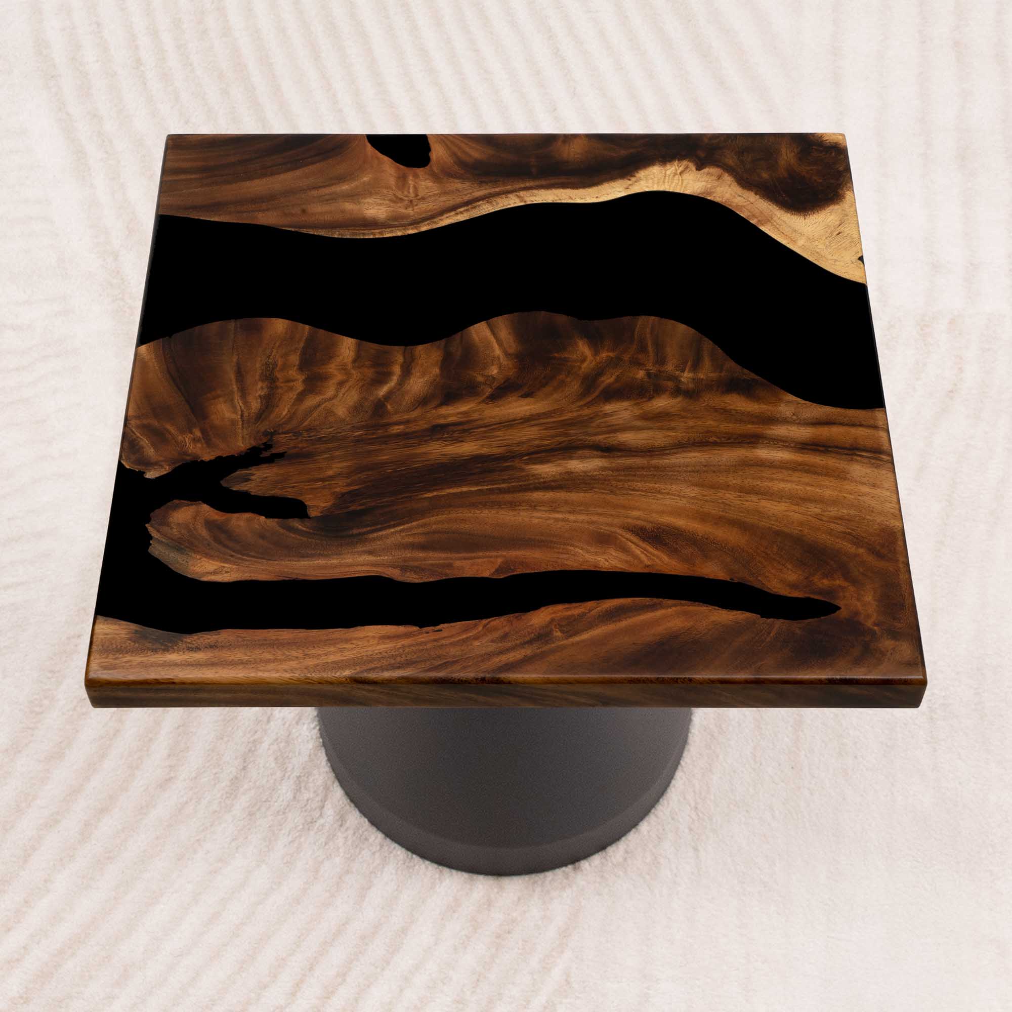 Square Handcrafted Epoxy End Table 19" x 19" - SSQ19x19-109