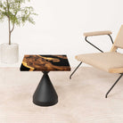 Square Clear Epoxy Coffee Table 19" x 19"