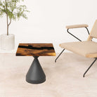 Square Clear Epoxy Resin Side Table 19" x 19"