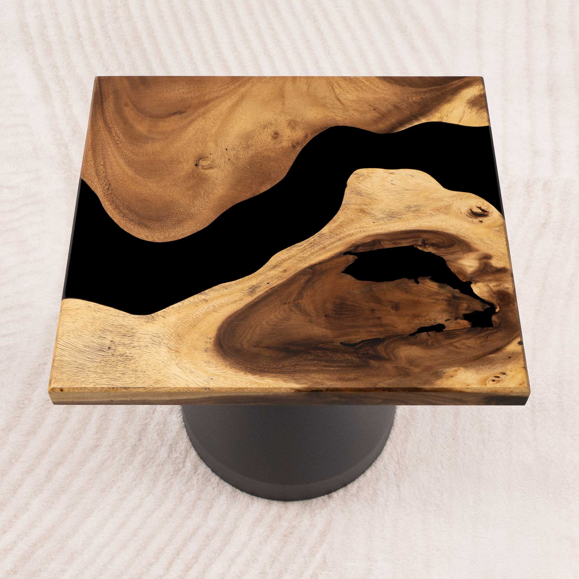 square epoxy coffee table 19 inches SSQ19x19-253