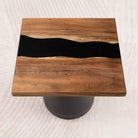 Square Side End Wood Tables 19" x 19" with Epoxy Resin - SSQ19x19-278