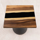 Square Side End Wood Tables 19" x 19" with Epoxy Resin - SSQ19x19-279