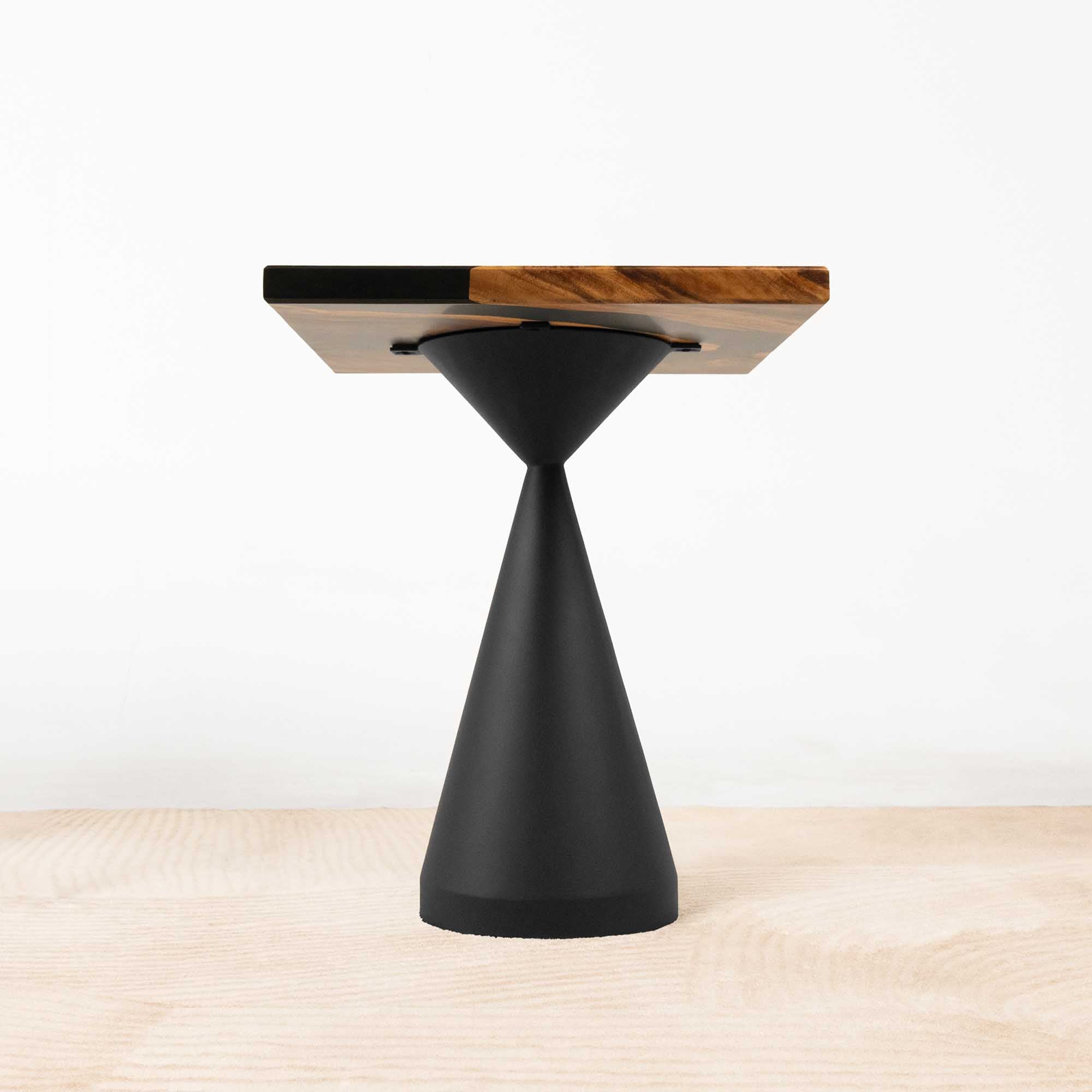 Square Natural Wood Table with Epoxy Finish 23" x 23" - SSQ23x23-071B