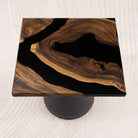 Square Natural Wood Table with Epoxy Finish 23" x 23" - SSQ23x23-071
