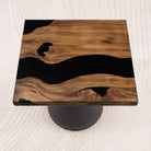 Square Natural Wood Table with Epoxy Finish 23" x 23" - SSQ23x23-075