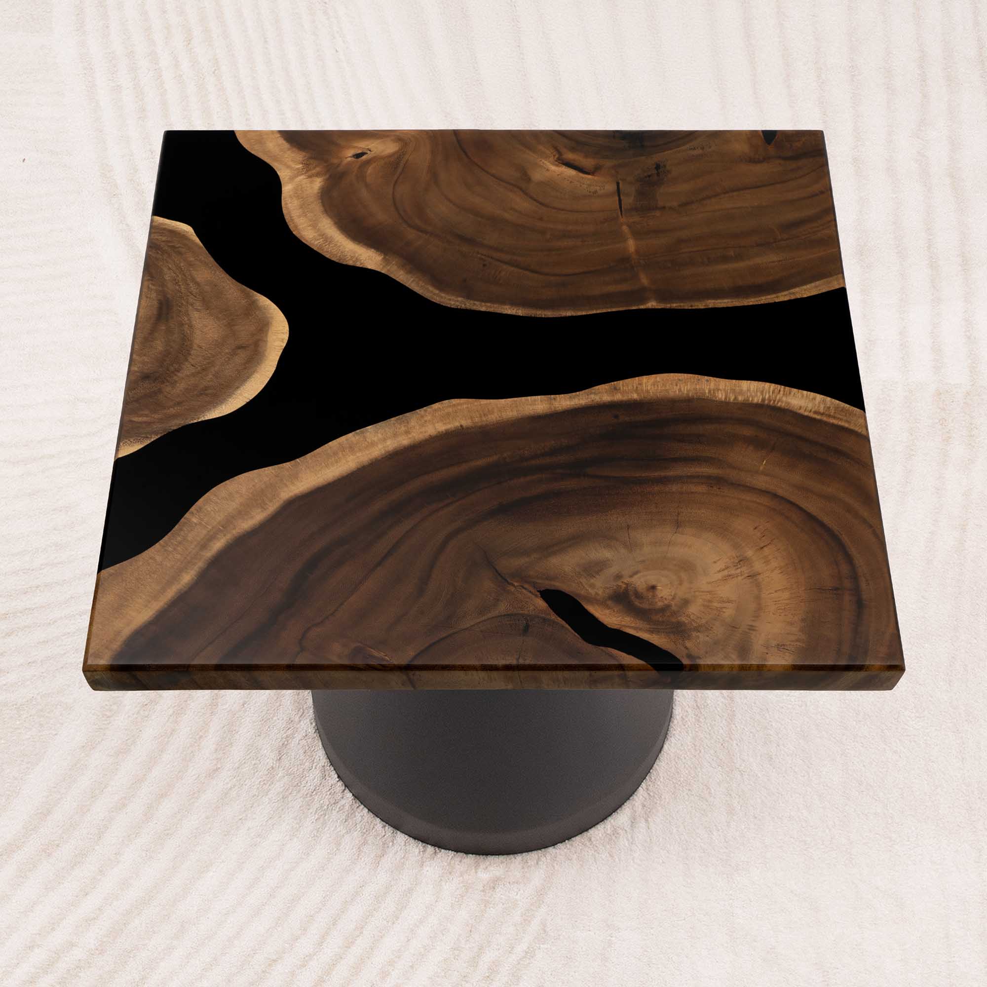 Square Wooden Epoxy Coffee Table 23" x 23" - SSQ23x23-078