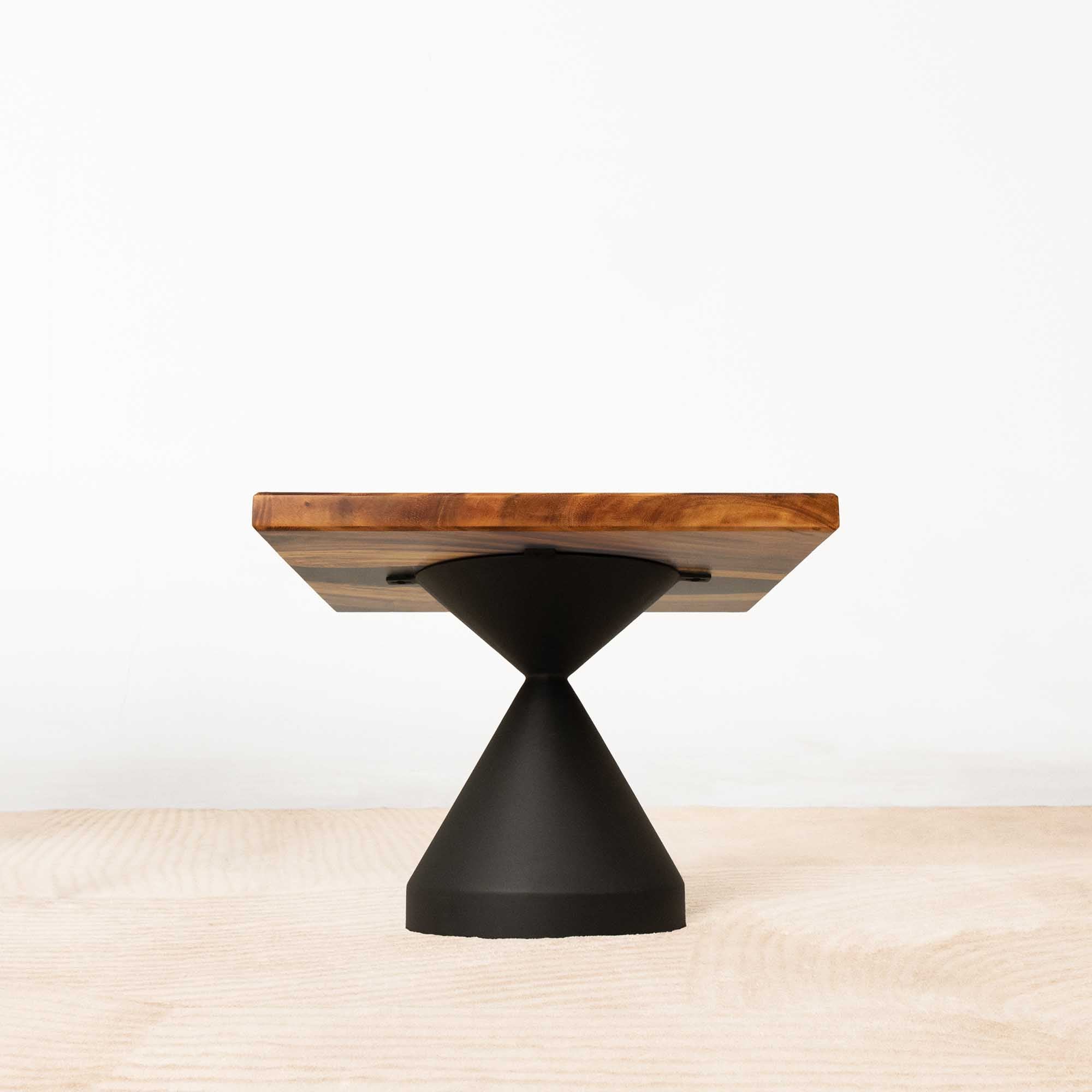 Square Handmade Wood Table with Black Epoxy 23" x 23" - SSQ23x23-223B