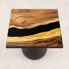 Square Natural Wood Table with Epoxy Finish 23" x 23" - SSQ23x23-224