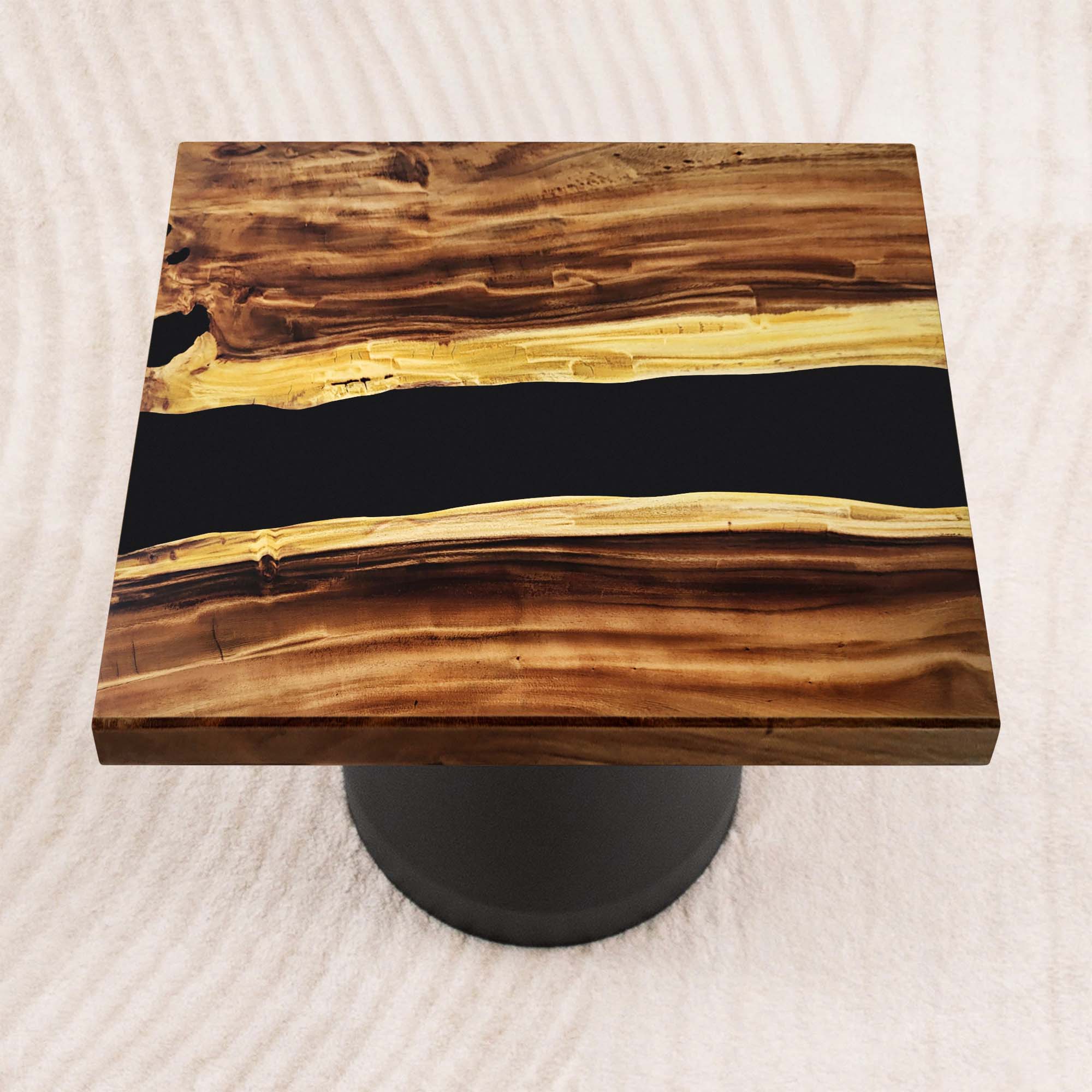Square Wooden Epoxy Resin Coffee Table 29" x 29" - SSQ29X29-318_02