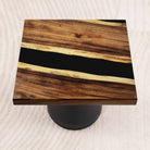 Square Dining Wood Table with Epoxy River Design 29" x 29" - SSQ29X29-319