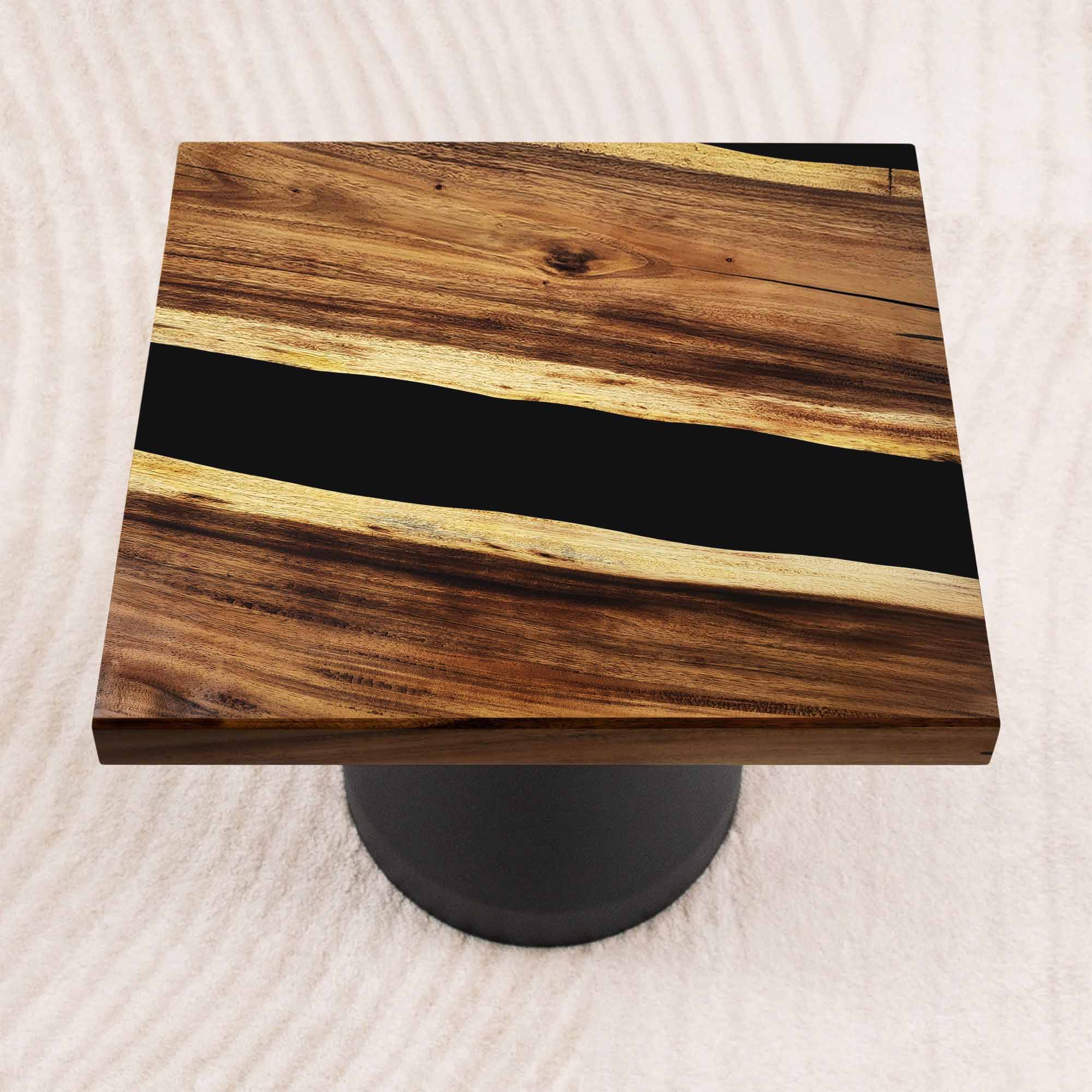 Square Dining Wood Table with Epoxy River Design 29" x 29" - SSQ29X29-319