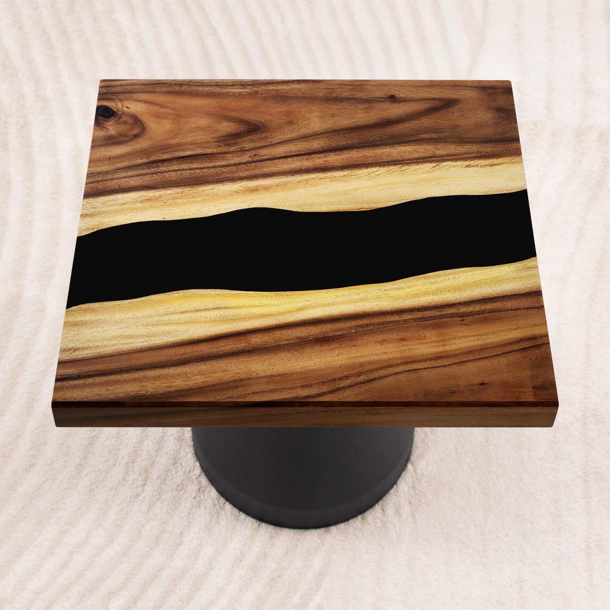 Square Dining Wood Table with Epoxy River Design 29" x 29" - SSQ29X29-321