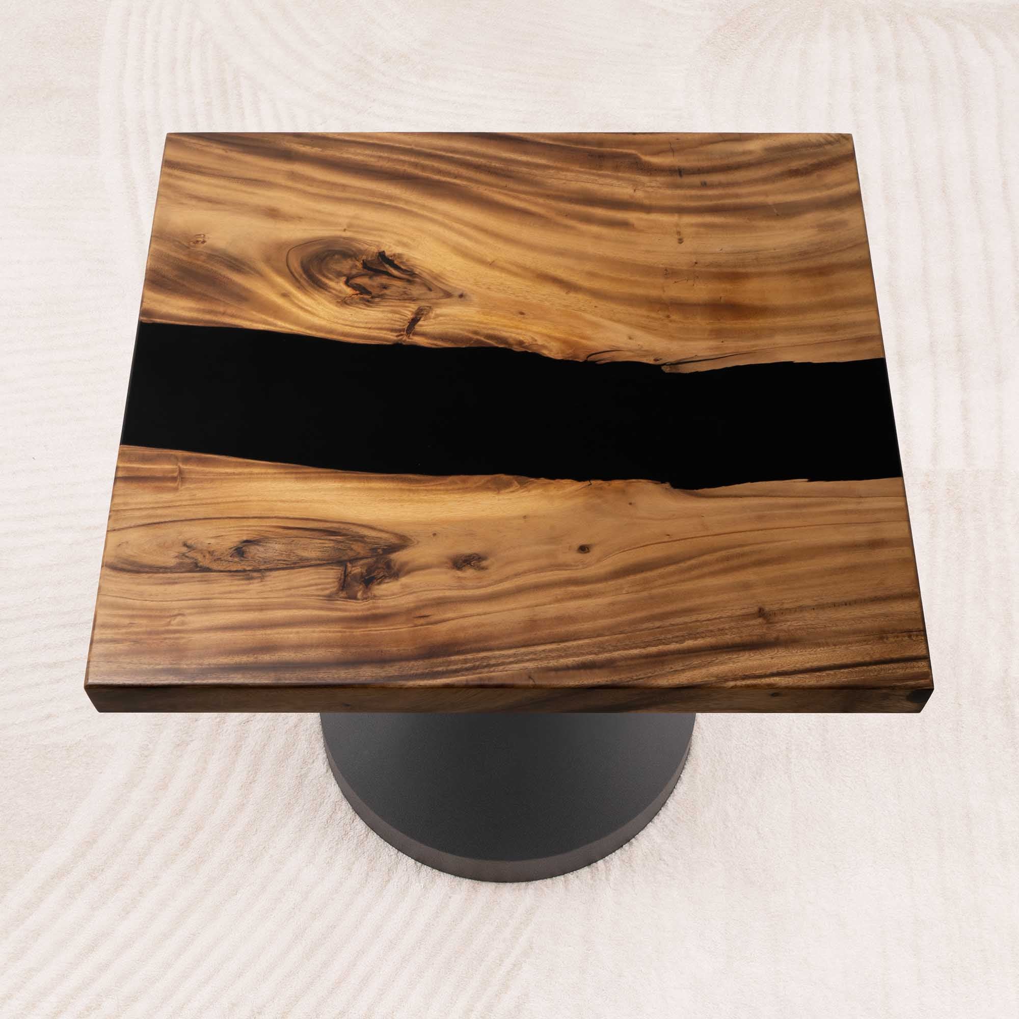 Square Dining Wood Table with Epoxy River Design 29" x 29" - SSQ29x29-297