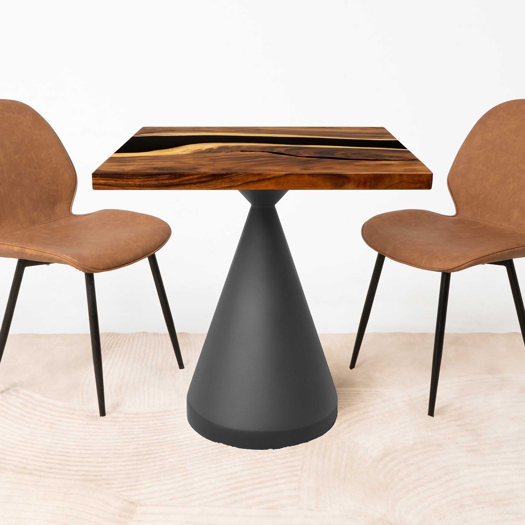 Square Wooden Epoxy Dining Room Table 35" x 35" - SSQ35x35-183S