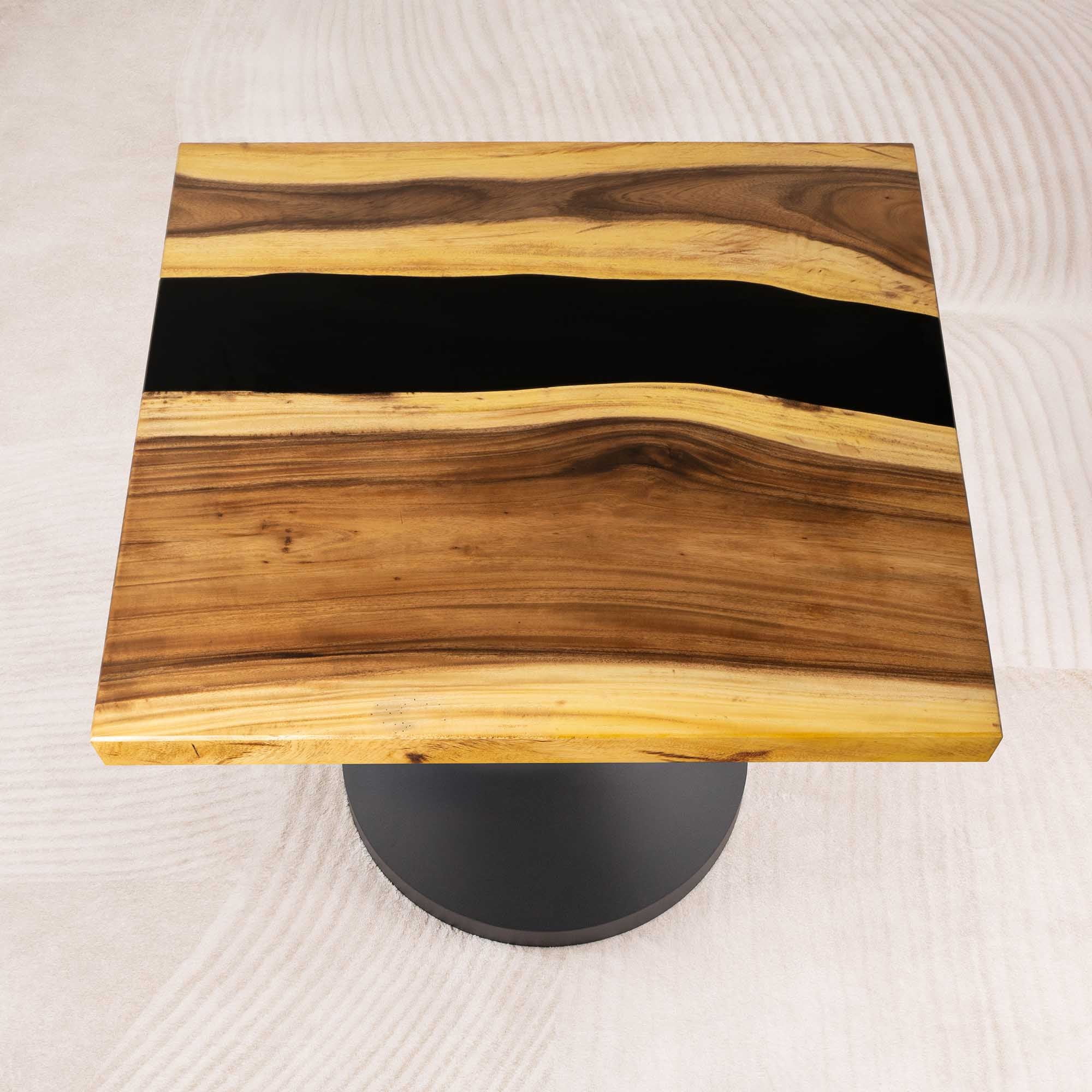 Square Black Epoxy Table Top 41 Inches