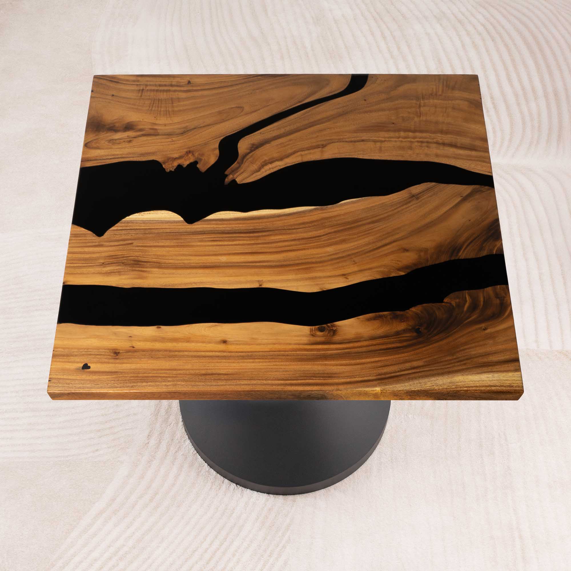 Square Black Epoxy Table Top 41 Inches