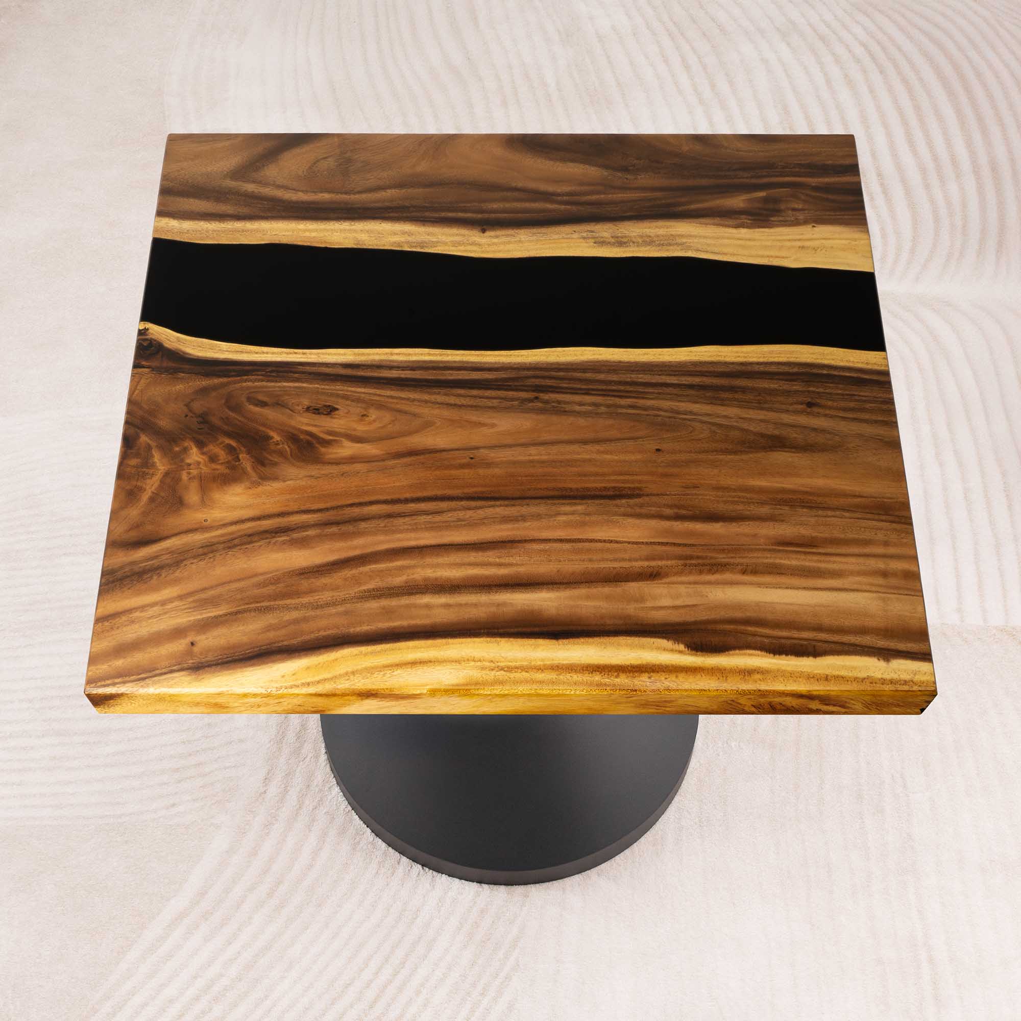 Square Black Epoxy Table Top 41 Inches