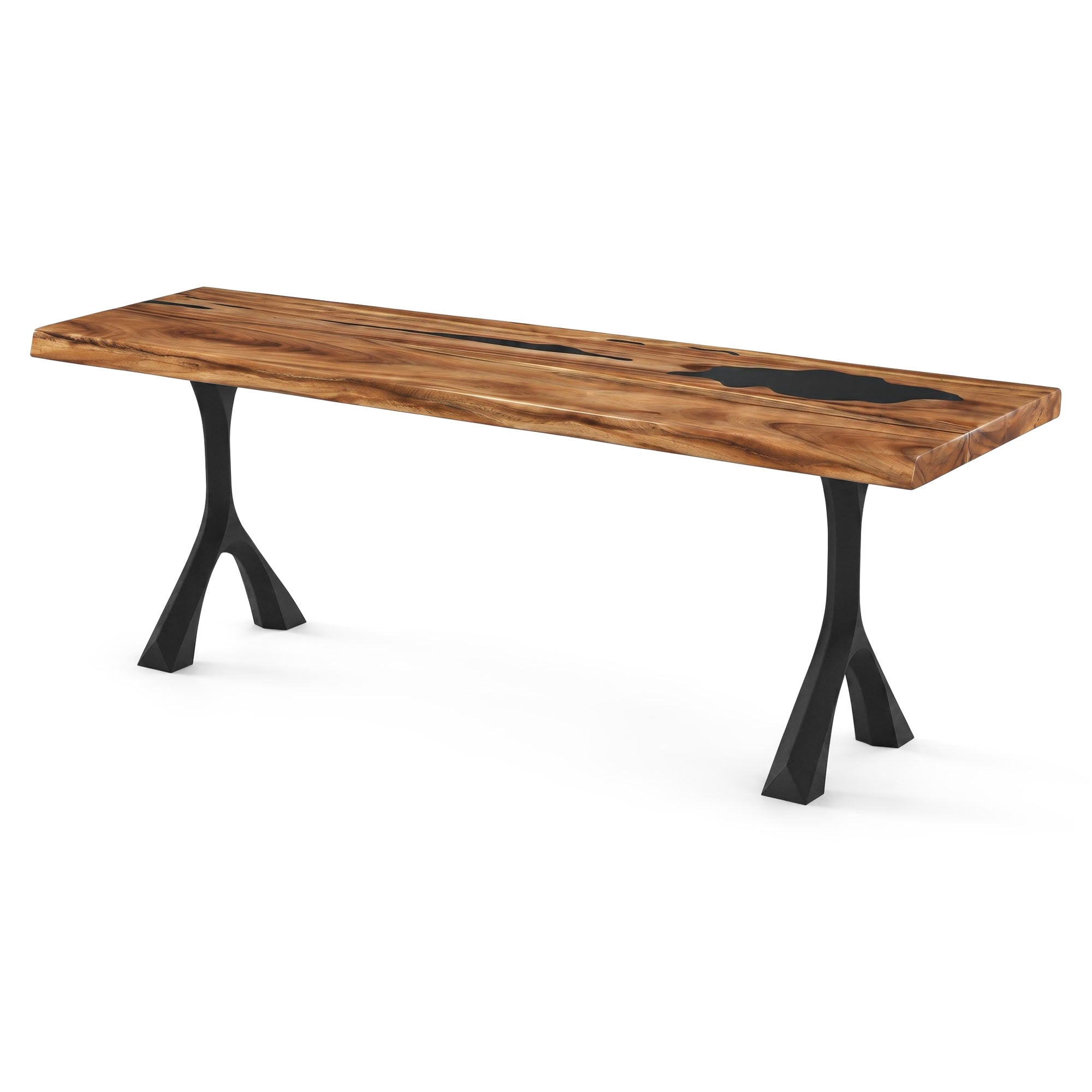 Bench 23" - 60" with MCM Steel Legs for Entryway & Hallway 203 Wilis - white background