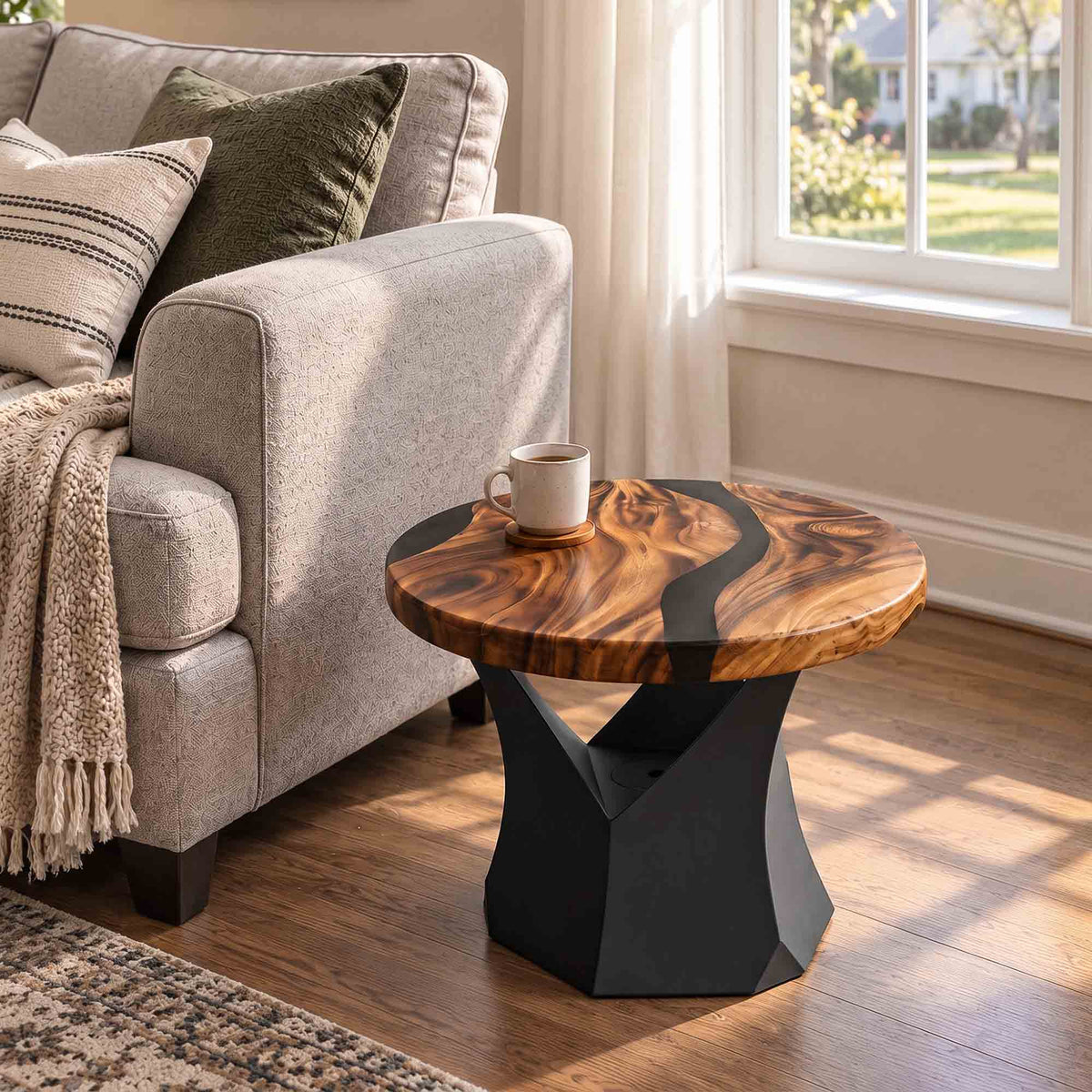 Coffee Table 19" to 47" for Sofa Side to Center - 120B Nour - interior