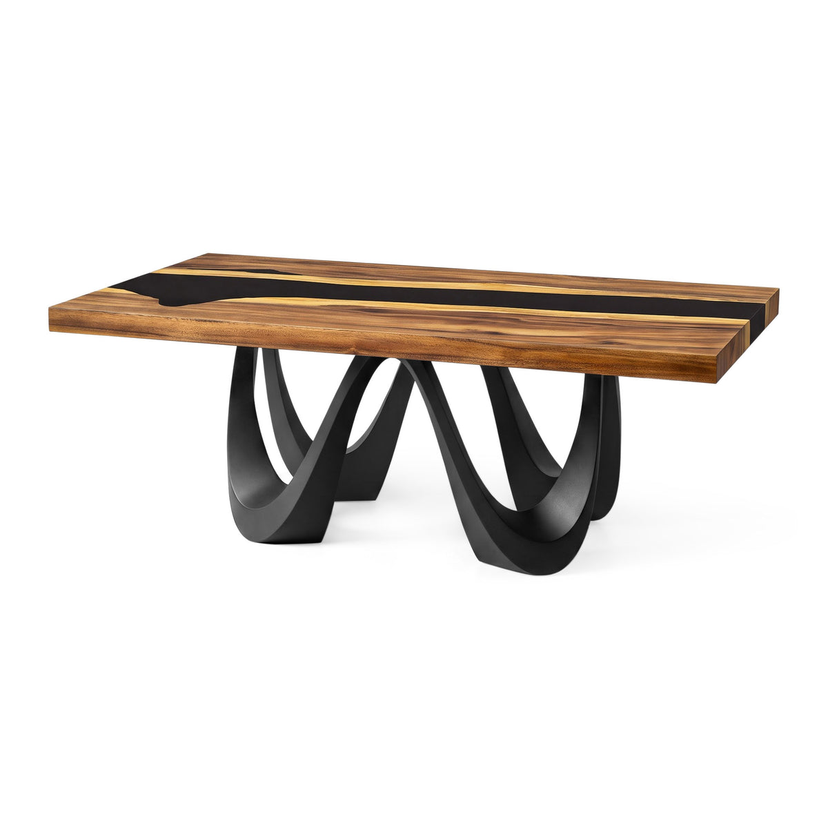 Coffee Table Base 16" H in Curved Steel for DIY Projects - 105 Wavea - Only base whitebackground
