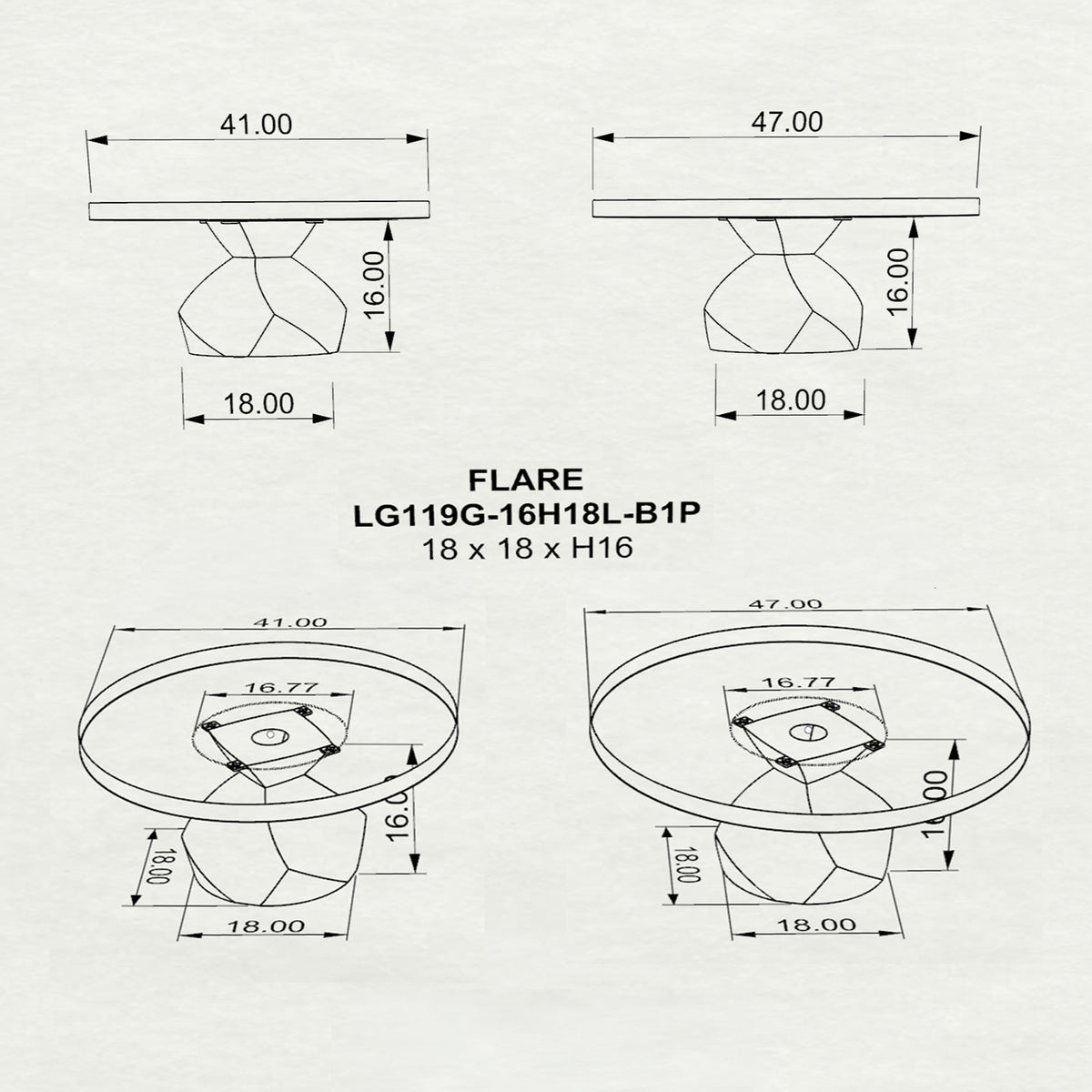 Coffee Table for Modern Living Space, Handcrafted Unique Design - 119G Flare - 3D Drawings