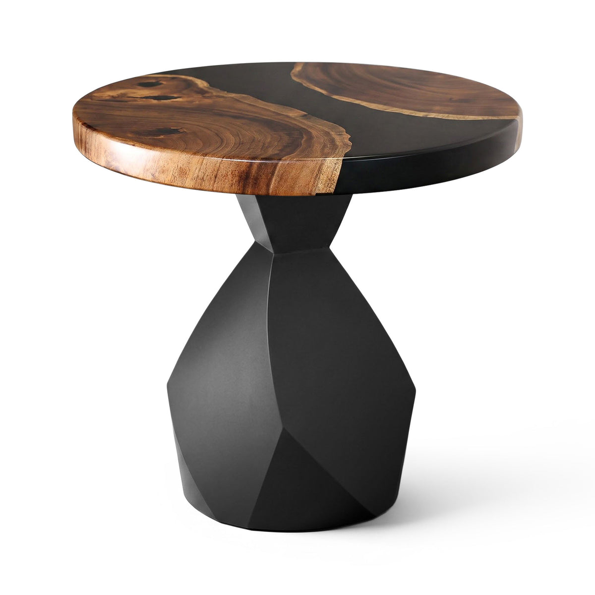 Coffee Table for Modern Living Space, Handcrafted Unique Design - 119S Flare - 19" Top white background